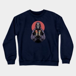 Funny Grim Reaper with Ice Cream Crewneck Sweatshirt